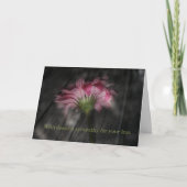 Mit tiefstem Beileid - Rosa Blume Karte (Vorderseite)