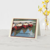 Mit tiefstem Beileid, roten Kanus, Spiegelungen Karte (Gelbe Blume)