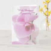 Mit tiefstem Beileid - Schöne rosa Orchidee Karte (Gelbe Blume)
