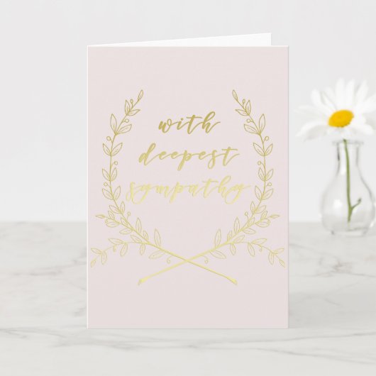 Mit tiefstem Beileid - Schwarz-Rosa-Beileid Karte (Kleine Pflanze)