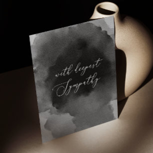 Mit tiefstem Beileid. Schwarzes Watercolor-Skript