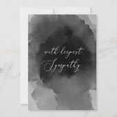 Mit tiefstem Beileid. Schwarzes Watercolor-Skript (Vorderseite)