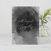 Mit tiefstem Beileid. Schwarzes Watercolor-Skript (Stehend Vorderseite)