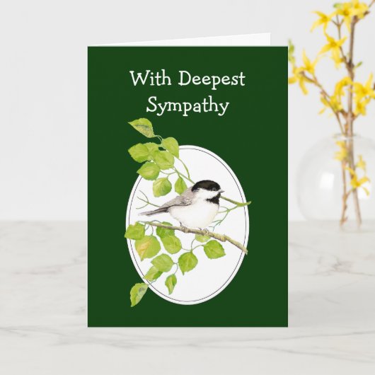 Mit tiefstem Beileid, Scripture Comfort mit Vogel Karte (Gelbe Blume)