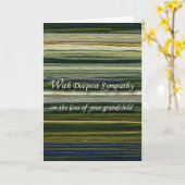 Mit tiefstem Beileid, Verlust von Großkind, Thread Karte (Gelbe Blume)