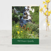 Mit tiefstem Beileid, Wasserfall mit Wildblumen Karte (Gelbe Blume)