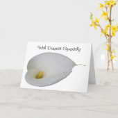 Mit tiefstem Beileid, weiße Blume Karte (Gelbe Blume)