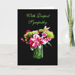 Mit tiefstem Mitgefühl, Stargazer Lily Bouquet Karte