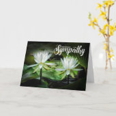 Mit tiefsten Beileid-Weiße Wasserlilien Karte (Gelbe Blume)
