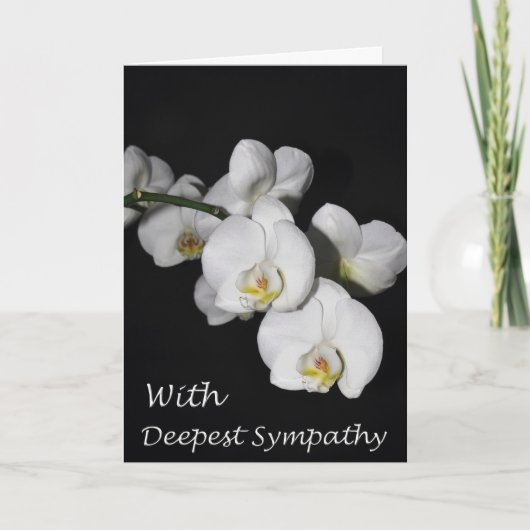 Mit tiefster Beileid-Orchidee-Blume Karte (Vorderseite)