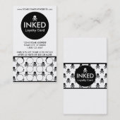 MIT TINTE GESCHWÄRZTE Schädel-Briefmarkenkarte Treuekarte (Vorne/Hinten)