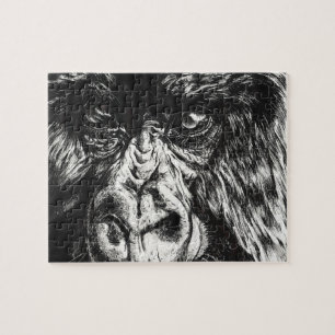 Mit Tinte geschwärztes Gorilla-Puzzlespiel Puzzle