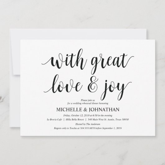 Mit toller Liebe Probe Dinner Einladungskarten (Vorderseite)