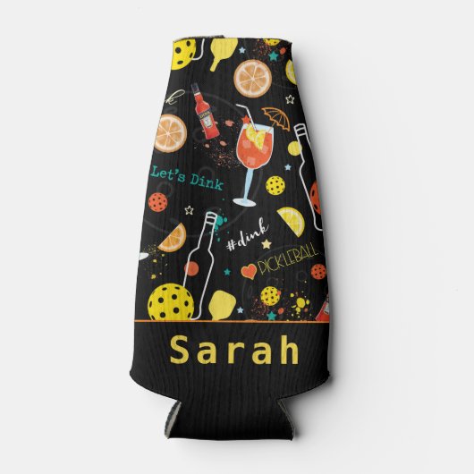 Mit Ton-Diners und 🍾 🥂 Getränken - Pickleball Flaschenkühler (Vorderseite)