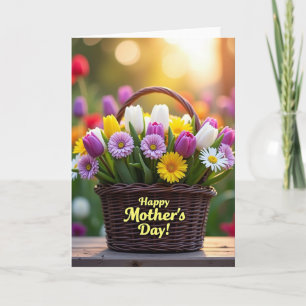 Mit Tulpen gefüllte Muttertags-Karte Karte