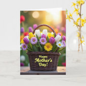 Mit Tulpen gefüllte Muttertags-Karte Karte (Gelbe Blume)