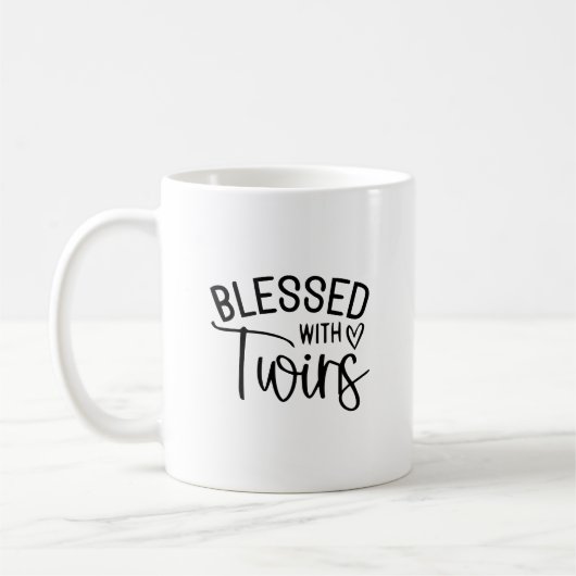 Mit Twins gesegnet - Funny Mama Life Zitat Kaffeetasse (Links)