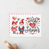 "Mit U Forever" Niedliche Foto-Valentinkarte Mitteilungskarte (Vorderseite/Rückseite Beispiel)