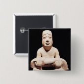 Mit überkreuzten Beinen Zahl, die ein Baby, Olmec Button (Vorne & Hinten)