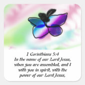 mit uns quadratischer aufkleber (Vorderseite)