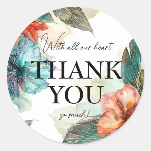 Mit unserem ganzen Herzen Hibiskus Serenade Paradi Runder Aufkleber (Vorderseite)