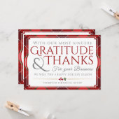 Mit unserer Dankbarkeit und Dankbarkeit für Ihr Ge Karte (Vorderseite/Rückseite Beispiel)