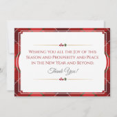 Mit unserer Dankbarkeit und Dankbarkeit für Ihr Ge Karte (Rückseite)