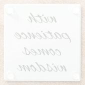 mit Untersetzer aus Geduldglas (Rückseite)