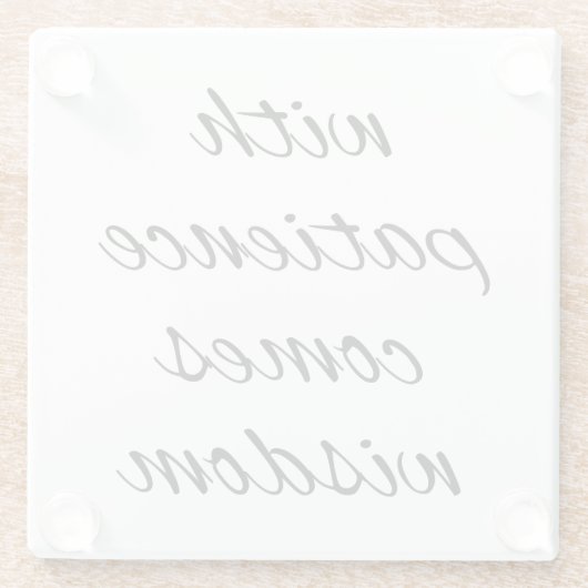 mit Untersetzer aus Geduldglas (Rückseite)