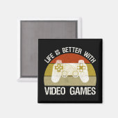 Mit Videospielen ist das Leben besser Magnet (Vorderseite/Rückseite)