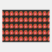 Mit viel Liebe Rot-Gelb-Herzen Fraktal Muster Geschenkpapier Set (Vorderseite 3)