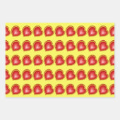 Mit viel Liebe Rot-Gelb-Herzen Fraktal Muster Geschenkpapier Set (Vorderseite 2)