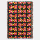 Mit viel Liebe Rot Gelb Moderne Herzmuster Decke (Vorderseite Vertikal)