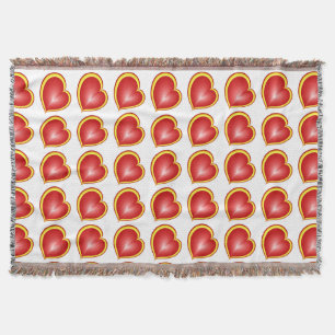 Mit viel Liebe Rot Gelb Moderne Herzmuster Decke