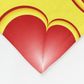 Mit viel Liebe Rot Gelb Moderne Herzmuster Fleecedecke (Ecke)