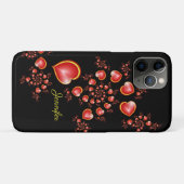 Mit viel Liebe Rot-Gelbe Herzen Fraktal Art Name Case-Mate iPhone Hülle (Rückseite (Horizontal))