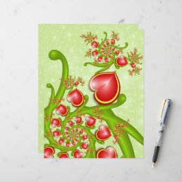 Mit viel Liebe Rot Gelbe Herzen Fraktal Kunst