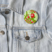 Mit viel Liebe Rot Gelbe Herzen Fraktal Kunst Button (Beispiel)