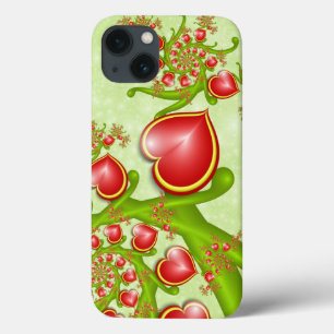 Mit viel Liebe Rot Gelbe Herzen Fraktal Kunst Case-Mate iPhone Hülle
