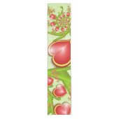 Mit viel Liebe Rot Gelbe Herzen Fraktal Kunst Kurzer Tischläufer (Vorderseite)