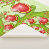 Mit viel Liebe Rot Gelbe Herzen Fraktal Kunst Sherpadecke (3/4)