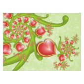 Mit viel Liebe Rot Gelbe Herzen Fraktal Kunst Tischdecke (Vorderseite (Horizontal))