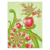 Mit viel Liebe Rot Gelbe Herzen Fraktal Kunst Tischdecke (Vorderseite)