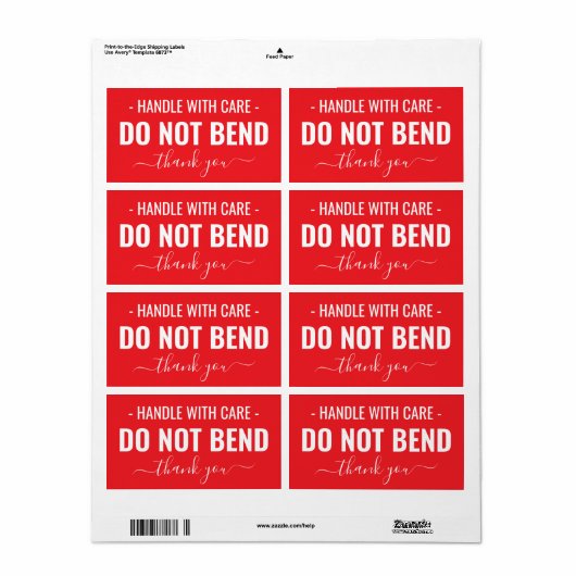 Mit Vorsicht umgehen - keine Versandmarken verbiet (Vorne)