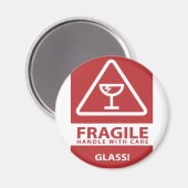 Mit Vorsicht umgehen Magnet (Vorderseite/Rückseite)