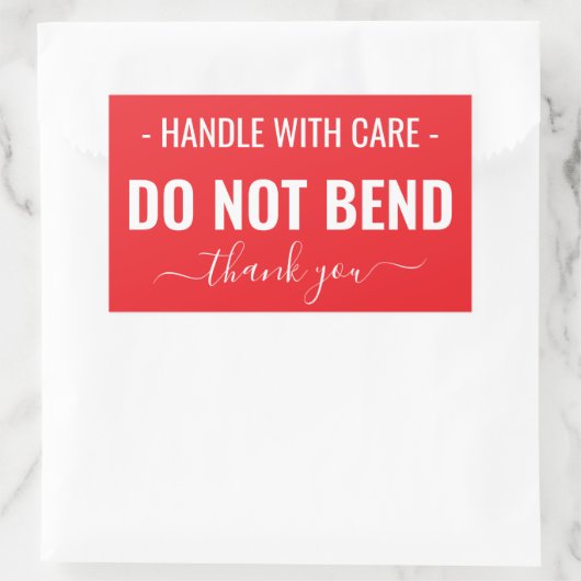 Mit Vorsicht umgehen - nicht binden Rechteckiger Aufkleber (Tasche)