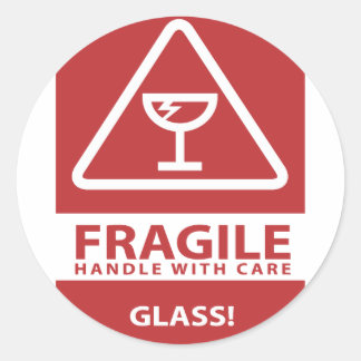 Mit Vorsicht umgehen Runder Aufkleber