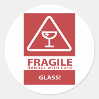 Mit Vorsicht umgehen Runder Aufkleber