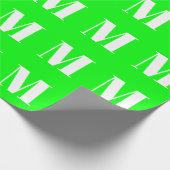 Mit w/Initial Letter, neon-grünes weißes Geschenk  Geschenkpapier (Ecke)