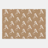 Mit w/Initial-Monogramm anpassen Letter-Brauntöne Geschenkpapier Set (Vorderseite)